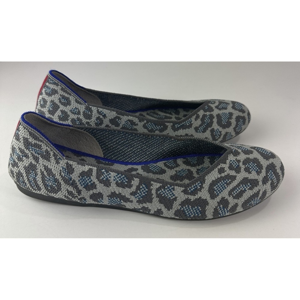 Rothy's Round Toe The Flat Ballet Slip On Knit Shoes Leopard Animal Print Sz 8.5 - Picture 7 of 15